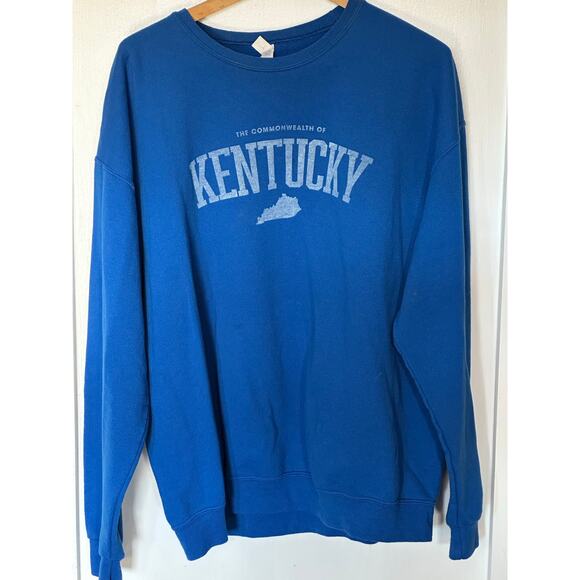 Vintage 1990’s Crew Neck Kentucky The Commenwealth Sweatshirt  Blue White XL - Picture 4 of 10